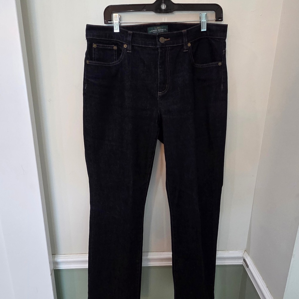 Lauren Ralph Lauren Jeans 12 Dark Wash Indigo Straight Leg Stretch Denim